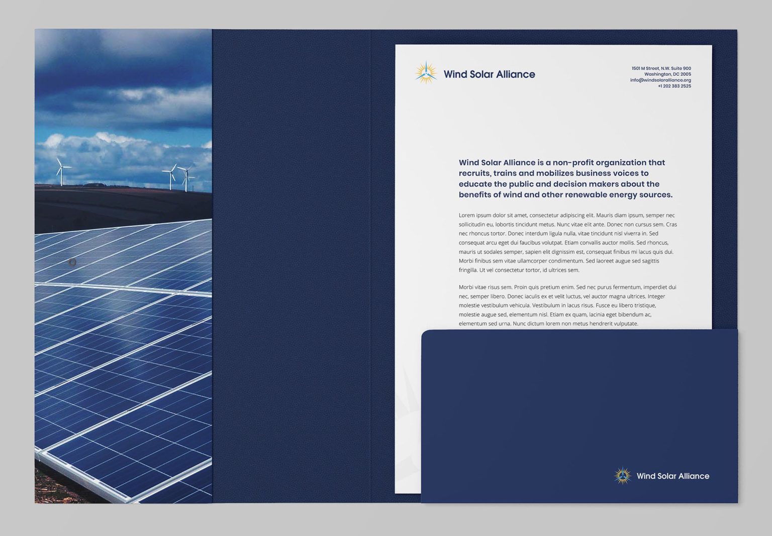 Wind Solar Alliance folder mockup