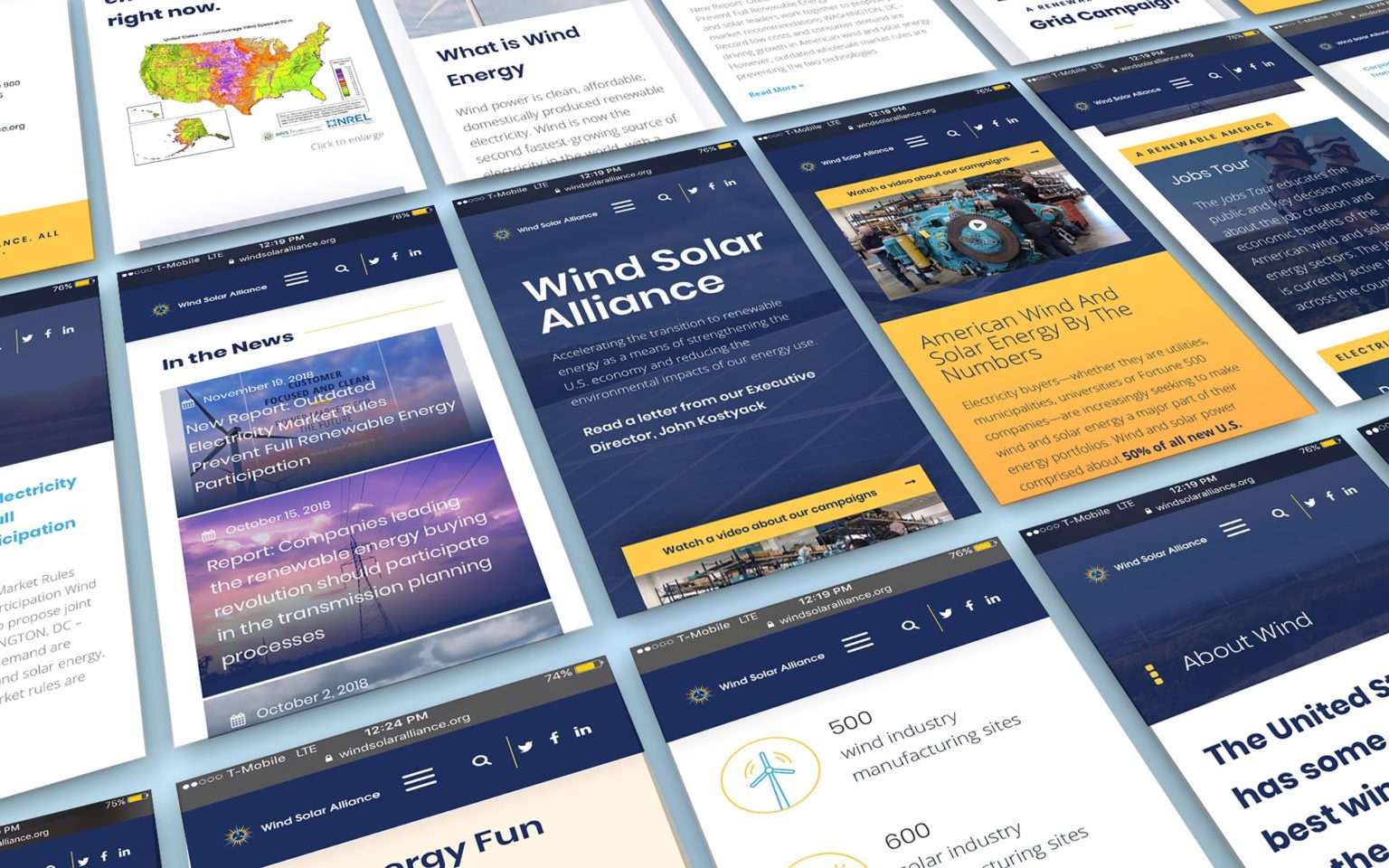 Wind Solar Alliance mobile web